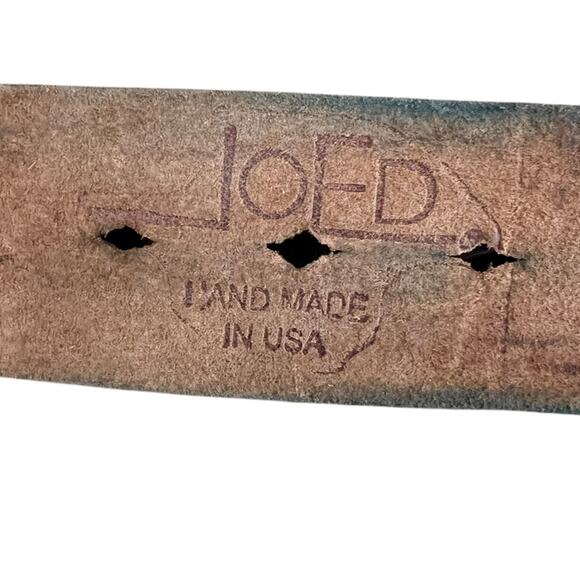 Vintage JOED Leather Belt with fur Pink Hearts and Brass Buckle  - Sz 34 - Picture 7 of 11